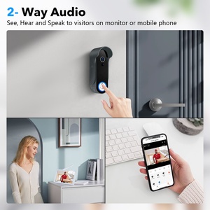 TUYA Sem Fio Campainha Vídeo Porteiro Com Câmera Câmera Touch Screen Monitor, Câmera Da Porta Com Monitor Wifi e Sino