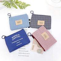 Gelory grosir dompet kain Korea tas koin ritsleting wanita dompet koin Mini cetak kustom