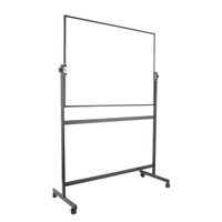 Tableau effaçable à sec mobile avec support Tableau blanc portable double face Chevalet Tableau blanc magnétique à hauteur réglable sur roues