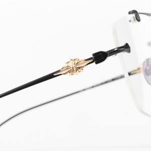 Monture de lunettes de luxe pour femmes, grande taille, motif mat, design rétro moderne, pilote, sans monture, optique, sur ordonnance, presbytie - Product Image 6