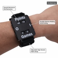 Compteur de score de padel professionnel réglable avec sangle élastique, compteur mécanique en nylon et plastique pour l'entraînement