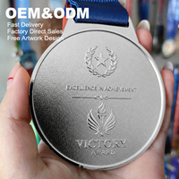 Medaglia Personalizzata in Lega di Zinco 3D con Incisione e Nastro, Medaglie Sportive e Scolastiche in Metallo per Logo Personalizzato, Regali Souvenir