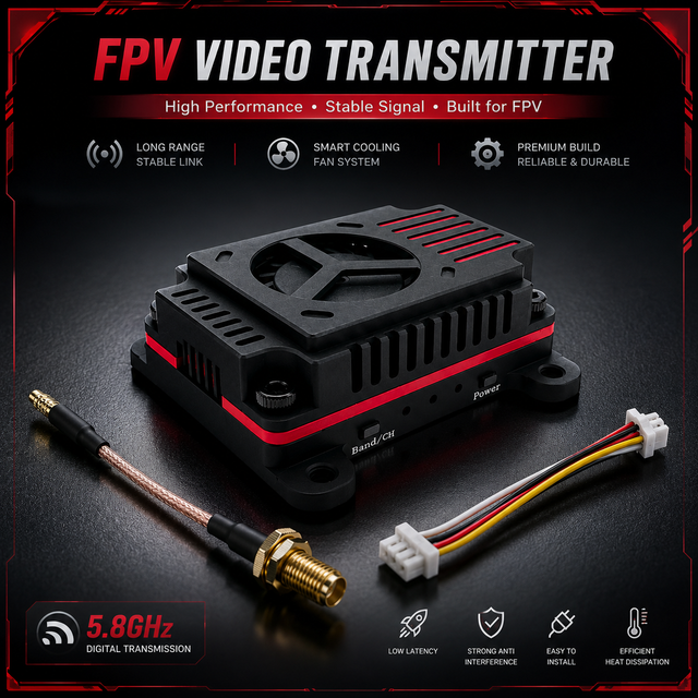 Fpv VTX Digital Video Transmitter 5.8Ghz 3W ELRS Long Range 10KM 48CH Output 25mW/400m/800mW Fpv Components Set Receiver