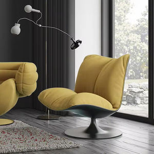 Silla giratoria <span class=keywords><strong>de</strong></span> diseño <span class=keywords><strong>de</strong></span> lujo italiano para sala <span class=keywords><strong>de</strong></span> estar, sillón <span class=keywords><strong>de</strong></span> tela <span class=keywords><strong>de</strong></span> ocio moderno Simple para el hogar, dormitorio, apartamento - Product Image 2