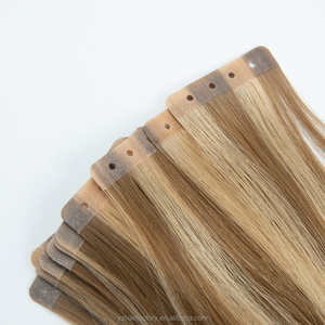 Extensions de cheveux vierges humains blonds européens de qualité supérieure 2026, double épaisseur, invisibles, à bandes adhésives en PU sans couture - Product Image 1