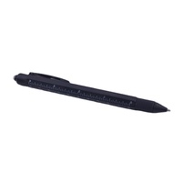 Stylo multifonctionnel en métal noir 6 en 1, stylo à bille, niveau, tournevis, règle graduée, stylo pour ingénieur technique, cadeau pour papa