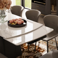 Table à manger extensible européenne 12 places, ensemble de table à manger noire extensible, mesas de comedor extensibles