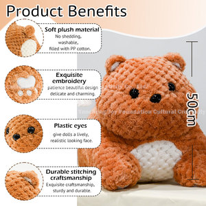 Nuovo prodotto personalizzato giocattolo di peluche etichetta personalizzata morbido e carino piccolo orso bambola occhi di plastica per i bambini - Product Image 2