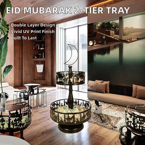 Bandeja de Servicio de Dos Niveles, Exhibidor de Dulces Doble, 38.6x20cm, Artículos para Fiestas, Decoración de Bodas - Product Image 2