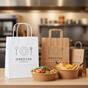 Medium <b>Rope</b> Handle Kraft Paper Bags Custom Printed for Shopping & Gifts - Product Image 4