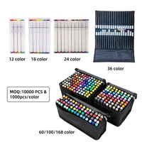 SINOART 168 couleurs double pointes artiste Permanent marqueur à base d'alcool stylo ensemble croquis marqueurs d'alcool fournitures d'art