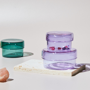 Chất lượng cao bán buôn mini Glass container đa kích thước Glass Jar thủy tinh màu Glass lưu trữ Tank - Product Image 2