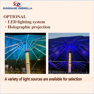 Elektrischer, robuster, faltbarer, winddichter und korrosionsbeständiger Aluminiumrahmen-Regenschirm mit PVC-Folie, moderner Sonnenschutz für den Außenbereich - Product Image 4