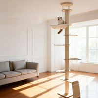 Arbre à chat multi-niveaux en bois massif, design haut de gamme, 7 niveaux avec sisal, pour grands chats - Vente en gros