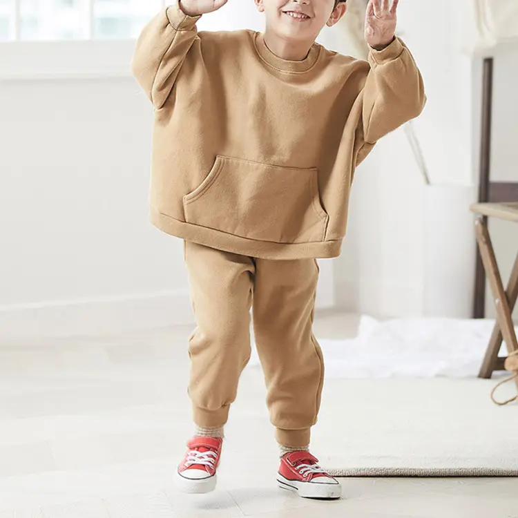 Set pakaian kasual anak laki-laki dan perempuan, pelindung katun edisi Korea saku besar musim gugur dan musim dingin 2023