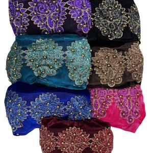 أزياء الترتر زهرة سلك الذهب توالت حواف رقيق القبعات أغطية الرأس القبعات ملفوفة بالكامل عصابات الشعر اكسسوارات للنساء - Product Image 6