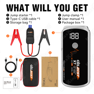 600A đỉnh 20000mAh xe di động nhảy khởi động lên đến 6.0L gas & 4.0L diesel với màn hình kỹ thuật số và cáp nhảy thông minh cho xe tải - Product Image 3