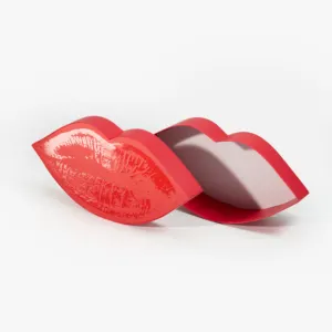 Kotak Hadiah Coklat Bentuk Bibir Kustom Kertas Glitter Kreatif dengan Warna Merah