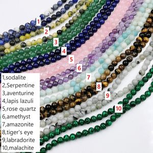 천연 크리스탈 Sodalite <span class=keywords><strong>Lapis</strong></span> 8mm 라운드 구슬 아마 조 스톤 보석 느슨한 스트랜드 16 "에너지 치유 비즈 보석 만들기 - Product Image 2