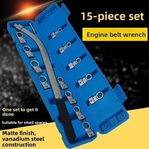 Kit d'outils universel <span class=keywords><strong>de</strong></span> qualité supérieure et durable <span class=keywords><strong>de</strong></span> 15 pièces avec clé <span class=keywords><strong>de</strong></span> démontage <span class=keywords><strong>de</strong></span> poulie <span class=keywords><strong>de</strong></span> tendeur <span class=keywords><strong>de</strong></span> <span class=keywords><strong>courroie</strong></span>, jeu <span class=keywords><strong>de</strong></span> clés pour démontage <span class=keywords><strong>de</strong></span> vis <span class=keywords><strong>de</strong></span> <span class=keywords><strong>courroie</strong></span> <span class=keywords><strong>de</strong></span> <span class=keywords><strong>distribution</strong></span> du moteur - Product Image 3