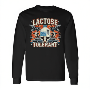 T-shirt a maniche lunghe per chi è tollerante alla lattosio, design sarcasmico e particolarmente specifico - Product Image 2