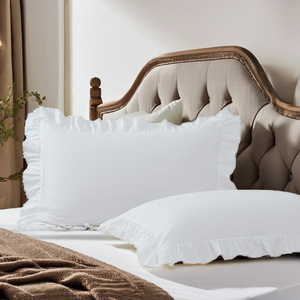 Paquete de 2 Fundas de Almohada King Size Blancas con Volantes, 20x36 Pulgadas (50.8x91.44 cm), Transpirables, Antiencogimiento, Tipo Sobre - Product Image 2