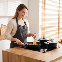 Ensemble de casseroles en aluminium antiadhésif en marbre noir, 7 pièces, couvercles en verre, poignées en silicone, ensemble de casseroles et poêles antiadhésives