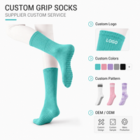 Chaussettes de Pilates et de yoga personnalisées à bout ouvert, antidérapantes, en coton doux, avec revers élastique, pour studio, barre, danse, fitness, avec logo OEM ODM