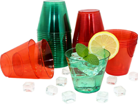 Gobelets à shot jetables en plastique PS de 1 oz et 2 oz, multicolores, petits, rigides, mini, pour dégustation, pour fêtes, bars et événements festifs - Vente en gros