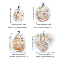 Collier pendentif en chaîne de corde de style baroque mignon en nacre blanche de perle d'eau douce