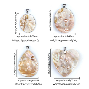 Collier pendentif en chaîne de corde de style baroque mignon en nacre blanche de perle d'eau douce - Product Image 5