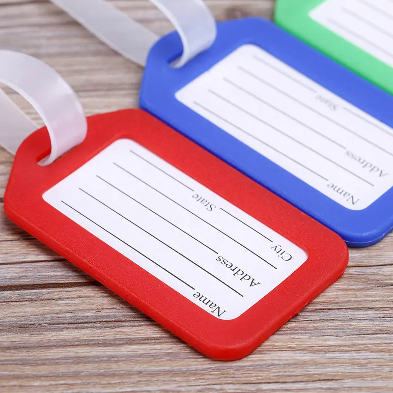 BSBH Cheap Price Luggage Tags Pvc Travel Blank Bulk Luggage Tags Custom Logo Plastic Pvc Luggage Tag Suitcase Baggage Id Label