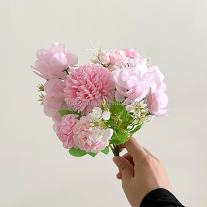 SZ04-27 gros mariage fleur bleu fleur artificielle Bouquet soie fleurs grappes décoration de la maison rosiers mariage flore - Product Image 6