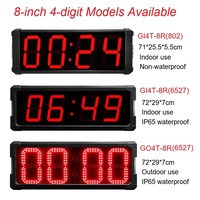 YIZHI GO4T-8R Jam Dinding Digital LED Tahan Air Luar Ruangan Satu Sisi 8 Inci 4 Digit Layar Besar Penghitung Waktu Mundur dengan Remote