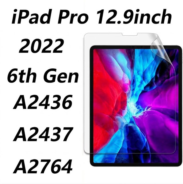 Paperfeel Soft PET Screen Protector Full Coverage HD Clear for iPad Pro 6th Gen 2022 12.9inch