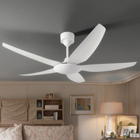 Ventilateur de plafond intelligent Tuya WiFi électrique 56 pouces en métal, Homekit, 5 pales, moteur DC, télécommande, faible bruit, classe B, écoénergétique