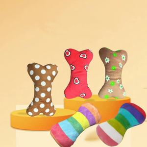 Pet peluche cane giocattolo di peluche osso di cane masticare giocattolo sonoro resistente all'usura personalizzabile peluche con Squeake - Product Image 6