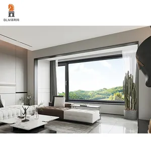 מודרני גודל גדול סגסוגת אלומיניום חלונות משולשים אחרונים עיצוב כיסוי הטיה-פנייה וילות נפק פתיחה אנכית קבועה