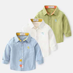 <span class=keywords><strong>Chemise</strong></span> de Garçon Printemps et Automne Manches Longues 2025 Nouvelle Collection Vêtements d'Automne Bébé Pur Coton Haut Élégant pour Garçons <span class=keywords><strong>Chemise</strong></span> <span class=keywords><strong>Blanche</strong></span> pour Enfants - Product Image 1