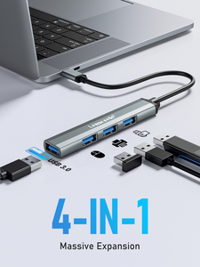 Lemorele TC57 4 in 1 พอร์ต USB Mini-B Splitter อะแดปเตอร์ Usbc สำหรับ <span class=keywords><strong>Surface</strong></span> <span class=keywords><strong>Pro</strong></span> 7 แท่นวางอุปกรณ์ Usb-C Hub 2.0 Super USB C <span class=keywords><strong>3</strong></span>.0 Hub - Product Image 2