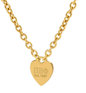 Collier avec pendentif en forme de cœur en acier inoxydable, ChiO <span class=keywords><strong>Kappa</strong></span> Alpha Theta Tri Delta AO Pi, cadeaux de sororité, bijoux grecs pour femmes NPC - Product Image 4