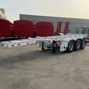 Tout nouveau 3 <span class=keywords><strong>essieux</strong></span> 40 pieds 40 tonnes squelette semi-<span class=keywords><strong>remorque</strong></span> conteneur d'expédition <span class=keywords><strong>remorque</strong></span> transport châssis camion avec 12 pièces serrure à torsion - Product Image 2