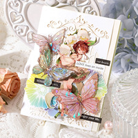 Paquete de 20 Pegatinas Doradas Tridimensionales con Láser para Mascotas, Serie Espectro de Mariposas, Materiales Decorativos para Cuadernos, 4 Modelos