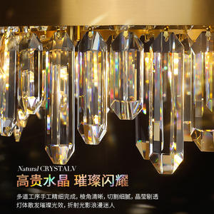 All-Copper Minimalist Modern Luxury Crystal Lighting Fixture Postmodern High-End Dining Room Bedroom Hotel Nordic Style for - Product Image 2