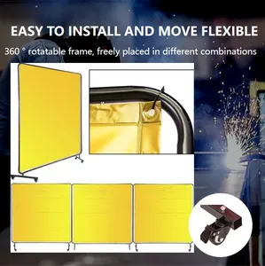 Schermo di saldatura di buona qualità per saldare la tenda di saldatura portatile scudo per uso industriale e domestico (6ft x 6ft, giallo)