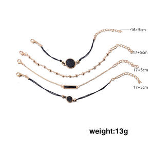 4 unids/set cuentas de mármol conjunto de pulsera inicial <span class=keywords><strong>amistad</strong></span> cadena pulsera brazaletes conjunto joyería - Product Image 4