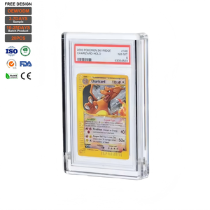 Étui de présentation magnétique UV lavable pour cartes <span class=keywords><strong>Pokémon</strong></span> en acrylique, compatible BGS CGC, support de collection pour cartes TCG graduées, plaque individuelle pour carte. - Product Image 1