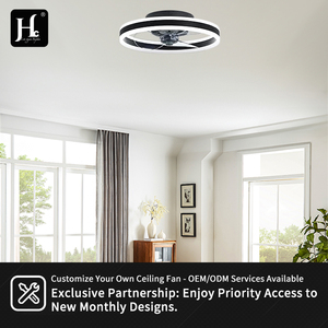 Modern design <b>ceiling</b> fan with adjustable LED <b>lights</b>, 6 wind speeds, flat installation and <b>remote</b> <b>control</b>, low profile - Product Image 5