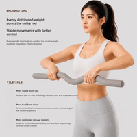 Barre de musculation en silicone ergonomique à barre courbée, poignée antidérapante, poids de 15/25 lb pour le yoga, le Pilates, la remise en forme et le modelage du corps