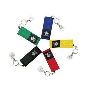 Cheap wholesale martial arts taekwondo/karate mini belt key chains accessory